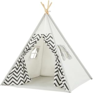 Indiase kinderen tent katoenen doek indoor speelhuis ouder-kind poppenhuis (golvend patroon)