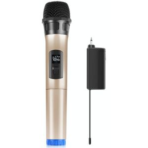PULUZ UHF Wireless Dynamic Microphone with LED Display(Gold)