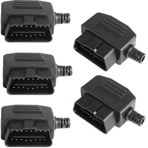 5 PCS 16PIN Auto Mannelijke Connector OBD2 Connector Plug + Shell + Line Card + Schroef OBD Plug J1962M