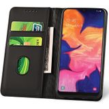 Voor Samsung Galaxy A10 Sterke Magnetisme Liquid Feel Horizontale Flip Lederen case met Holder & Card Slots & Wallet(Zwart)