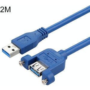 USB 3.0 Mannelijke tot vrouwelijke verlengkabel met schroefmoer  kabellengte: 2m