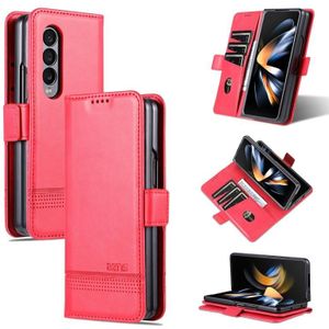 Voor Samsung Galaxy Z Fold4 AZNS Magnetische Kalf Textuur Horizontale Flip Lederen Telefoon Case (Rood)