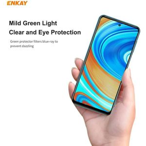 Voor Redmi Note 9S/Note 9 Pro 5 PCS ENKAY Hat-Prince 0 26mm 9H 6D Curved Curved Full Screen Eye Protection Green Film Tempered Glass Protector