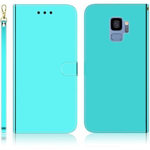 Voor Galaxy S9 Imitated Mirror Surface Horizontal Flip Leather Case met Holder & Card Slots & Wallet & Lanyard(Mint Green)