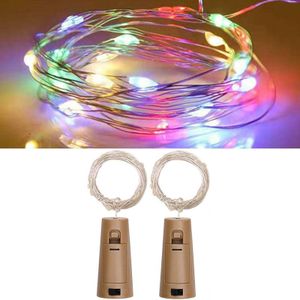 2 STUKS LED Wijn Kurk Kerst Decoratieve Lichtslingers  Spec: 1m 10 Lichten (Kleurrijk)