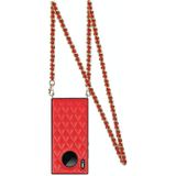 Voor Huawei Mate 30 Elegant Rhombic Pattern Microfiber Leather + TPU Shockproof Case met Crossbody Strap Chain