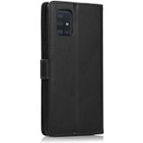 For Samsung Galaxy A51 5G Calf Texture 2 in 1 Detachable Magnetic Back Cover Horizontal Flip Leather Case with Holder & Card Slots & Wallet & Photo Frame(Black)
