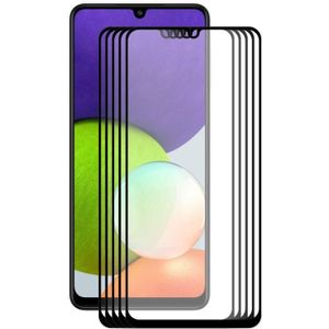 Voor Samsung Galaxy F22 / M22 5 stks Enkay Hat-Prince Full Lule 0.26mm 9H 2.5D Gehard Glass Screen Protector Volledige dekkingsfilm