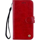 Voor Huawei Honor 6A Business Style olie Wax textuur horizontaal flip lederen draagtas met houder & kaartsleuven & Hand Strap(Red)