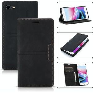 Droom Magnetische Zuigbedrijf Horizontale Flip PU Lederen Case met Houder & Card Slot & Portemonnee Voor iPhone SE 2020 / 8/7 (Zwart)