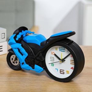 Motorfiets Wekker Ornamenten Creative Child Gift Clock (Blue Motorcycle Racing)