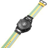 Voor Garmin Fenix 5 Quick Release nylon vervangende polsbandje horlogeband (Pollen Geel)