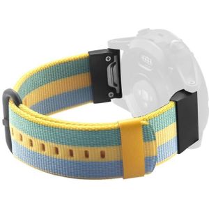 Voor Garmin Fenix 5 Quick Release nylon vervangende polsbandje horlogeband (Pollen Geel)