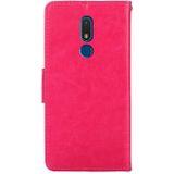 For Nokia C3 Crystal Texture Horizontal Flip Leather Case with Holder & Card Slots & Wallet(Rose Red)