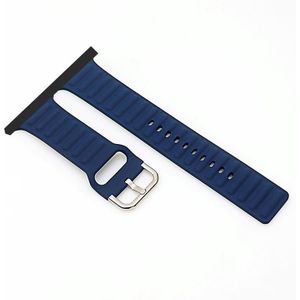 Siliconen vervangende band Horlogeband Voor Apple Watch Series 6 & SE & 5 & 4 44mm / 3 & 2 & 1 42mm(Blauw)