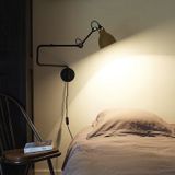 Klassieke verstelbare moderne industrile lange swing arm wand lamp met LED lichtbron (wit)