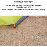 20m 9-Core nylon + polyester volledig-licht Outdoor Camping Tent Rescue gebundeld fluorescerende klimtouw (wit)