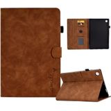 Voor Samsung Galaxy Tab A8 10.5 2021 Relif Glimlach Flip Tablet Lederen Case (Bruin)