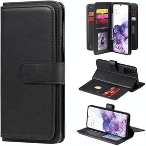 Voor Samsung Galaxy S20+ multifunctionele magnetische koperen gesp horizontale flip effen lederen kast met 10 kaartslots & portemonnee & houder & fotolijst(zwart)