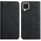 For Samsung Galaxy A22 4G Diamond Pattern Splicing Skin Feel Magnetic Horizontal Flip Leather Case with Card Slots & Holder & Wallet(Black)