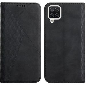 For Samsung Galaxy A22 4G Diamond Pattern Splicing Skin Feel Magnetic Horizontal Flip Leather Case with Card Slots & Holder & Wallet(Black)