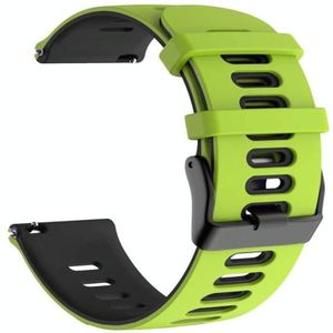 Voor Garmin Forerunner 245 Two-tone siliconen band (Lime + Black)