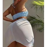 3 in 1 set sexy rugloze bikini dames gesplitst badpak met korte rok  maat: S