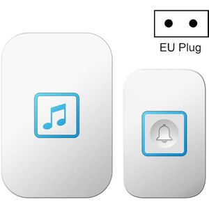 CACAZI A86 elektronische muziek afstandsbediening deurbel een voor een AC draadloze deurbel  stijl: EU plug (wit)
