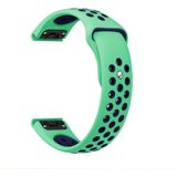 Voor Garmin Instinct 2 Solar Sports ademende siliconen horlogeband (mintgroen + middernachtblauw)