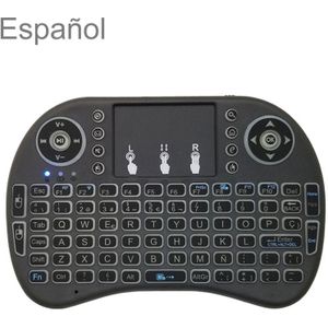 Ondersteuning taal: Spaans i8 Air Mouse draadloos toetsenbord met touchpad voor Android TV Box & Smart TV & PC Tablet & Xbox360 & PS3 & HTPC/IPTV
