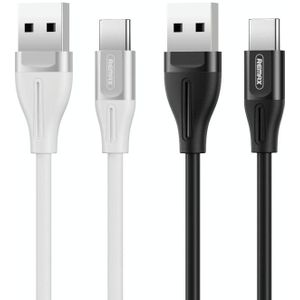 REMAX RC-075a 1m 2.1A USB naar USB-C / Type-C Jell Data Cable (Wit)