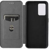Voor Oppo Vind X5 Lite Carbon Fible Texture Magnetic Leather Phone Case (Black)