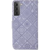 Voor Samsung Galaxy S30+ Ethnic Style Embossed Pattern Horizontale Flip Lederen Case met Holder & Card Slots & Wallet & Lanyard(Paars)