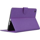Voor iPad mini 3 ingedrukt bloemen vlinder patroon horizontale Flip PU lederen draagtas met magnetische Buckle & houder & Card Slots & Wallet(Purple)