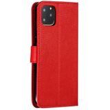 Feather patroon Litchi textuur horizontale Flip lederen draagtas met portemonnee & houder & kaartsleuven voor iPhone 11 Pro Max (rood)