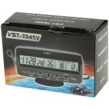 3 6 inch LCD auto Digitale Thermometer met tijd / datum / Week / Alarm / auto opslag batterij spanning Display(Black)