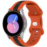 Voor Garmin Forerunner 645 Music 20 mm vlindergesp tweekleurige siliconen horlogeband (oranje + zwart)