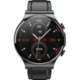 E300 1.32 inch scherm lederen horlogebandje Smart Health Watch ondersteunt lichaamstemperatuurbewaking  ECG-bewaking bloeddruk