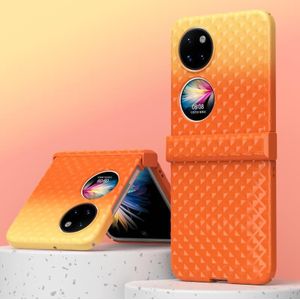 Voor Huawei P50 Pocket Rainbow Gradint scharnierschokbestendig telefoonhoesje (oranje geel)