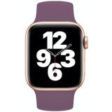 Voor Apple Watch Series 7 45mm / 6 & SE & 5 & 4 44mm / 3 & 2 & 1 42mm Solid Color Elastic Silicone Replacement Wrist Strap Watchband  Maat: S 130mm (Crimson Cherry)