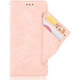 Voor LG V60 ThinQ 5G Wallet Style Skin Feel Kalf Patroon Lederen Case  met aparte kaart slot (Roze)