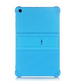 Voor Galaxy Tab A 10.1 (2019) T510 Tablet PC Siliconen Beschermhoes met onzichtbare beugel (Hemelsblauw)