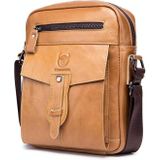 BUFF CAPTAIN 053 Men Leather Shoulder Messenger Bag First-Layer Cowhide Large Capacity Briefcase  Specification? Large (Yellow Brown)
