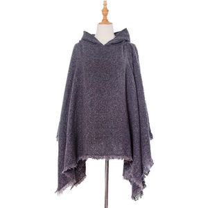 Lente Herfst Winter Geruit patroon Hooded Cloak Sjaal sjaal  lengte (CM): 135cm (DP3-04#Grijs)