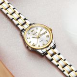 OLEVS 5563 dames lichtgevend waterdicht quartzhorloge (wit + goud)