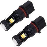 2 stks Super Bright P13W DC 12V 5W 350LM auto auto Mistlamp met 16 SMD-3030 LED-lampen  wit + geel licht