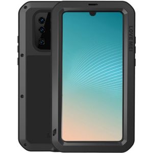 LOVE MEI krachtige stofdichte schokbestendige spatwaterdicht metaal + siliconen combinatie Case voor Huawei P30 Pro (zwart)