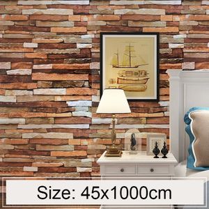 Kleurrijke leisteen creatieve 3D steen baksteen decoratie behang Stickers slaapkamer woonkamer muur waterdicht Wallpaper Roll  grootte: 45 * 1000cm