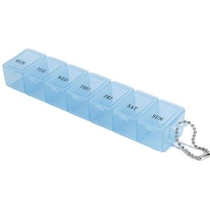 2 stks draagbare 7-slots opslag organisator container pil vak (licht blauw)