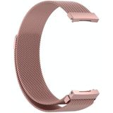Voor Xiaomi Haylou Solar LS05 Milanese Casual Magnetic Strap  Grootte: Gratis maat (Rose Pink)